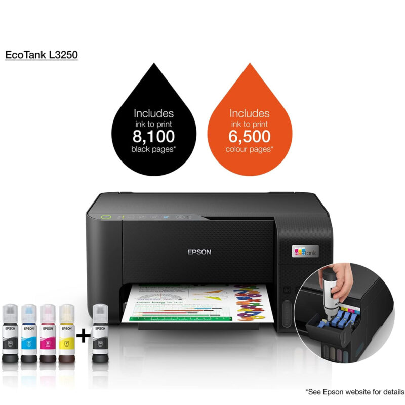 Epson EcoTank L3250 Home ink tank printer A4, colour, 3-in-1 printer with WiFi - Image 6