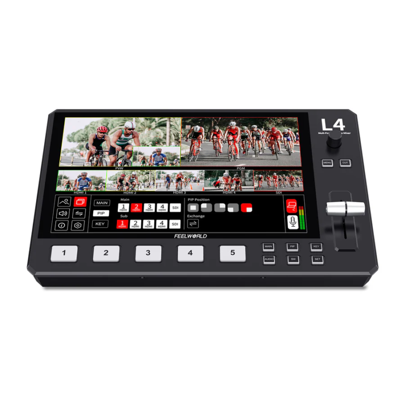 FEELWORLD L4 Multi-camera Video Mixer Switcher 10.1? Touch Screen USB3.0 Fast Streaming