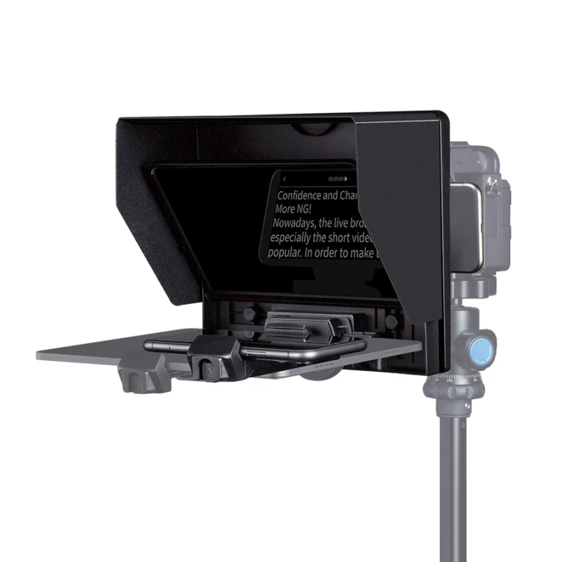 FEELWORLD TP10 Portable 10? Folding Teleprompter Up 11 Phone Tablet Prompter for Phone DSLR Shoot