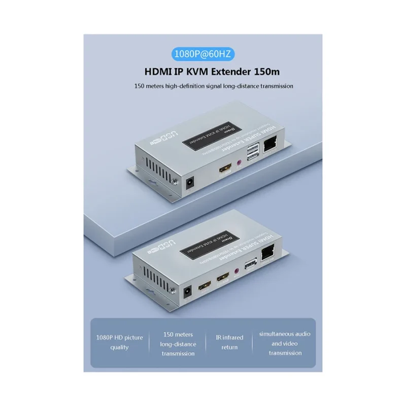 Dtech DT-7050(AM) HDMI IP KVM Extender 150 Meters - Image 2