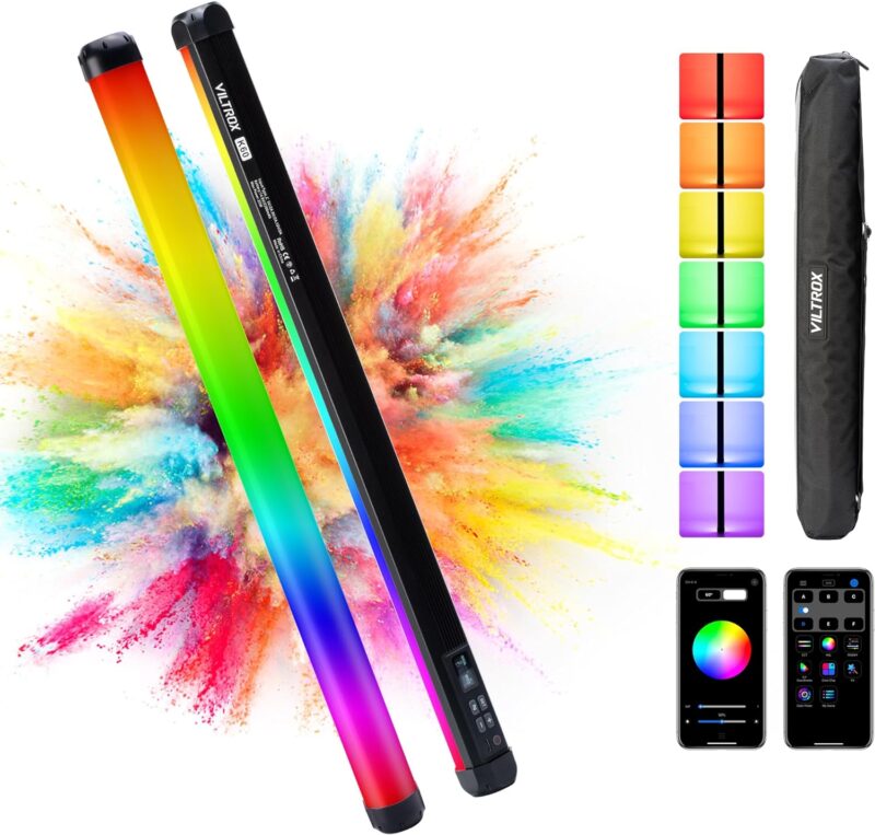 VILTROX K60 RGB Tube Light, 22.4'' Built in Rechargeable Battery