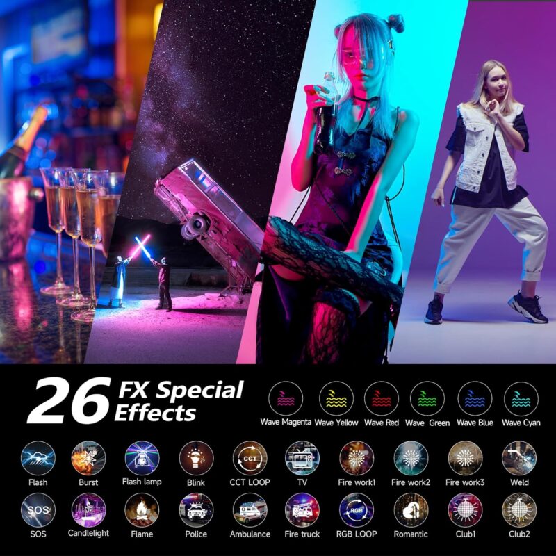 VILTROX K60 RGB Tube Light, 22.4'' Built in Rechargeable Battery - Image 3