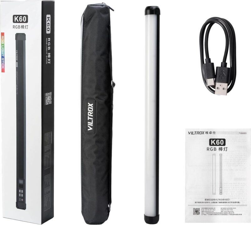 VILTROX K60 RGB Tube Light, 22.4'' Built in Rechargeable Battery - Image 7