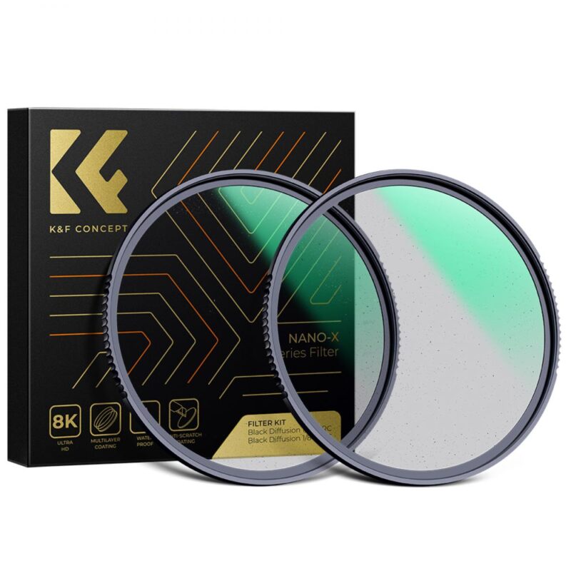 K&F 77mm Black Diffusion Pro-Mist 1/4 + 1/8 Filter Kit