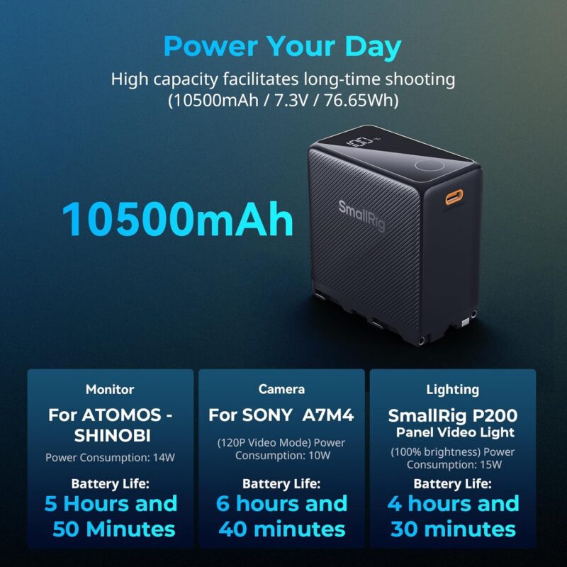 SmallRig 4469 NP-F970 USB-C Rechargeable Camera Battery - Image 4