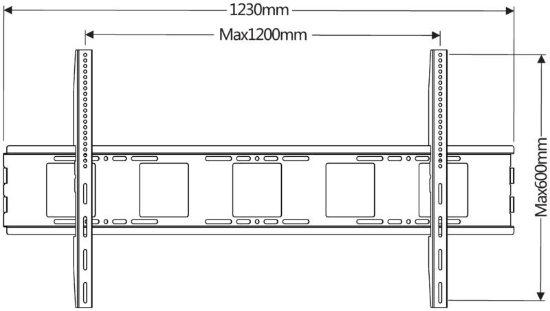 Alpha ATLB42-110F Heavy Duty TV/Interactive TV Fixed Wall mount Bracket 50'' to 1110'' - Image 3