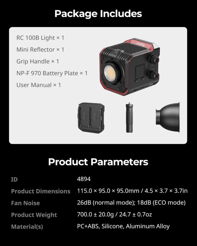 SmallRig RC 100B COB Video Light with Handle - Image 8