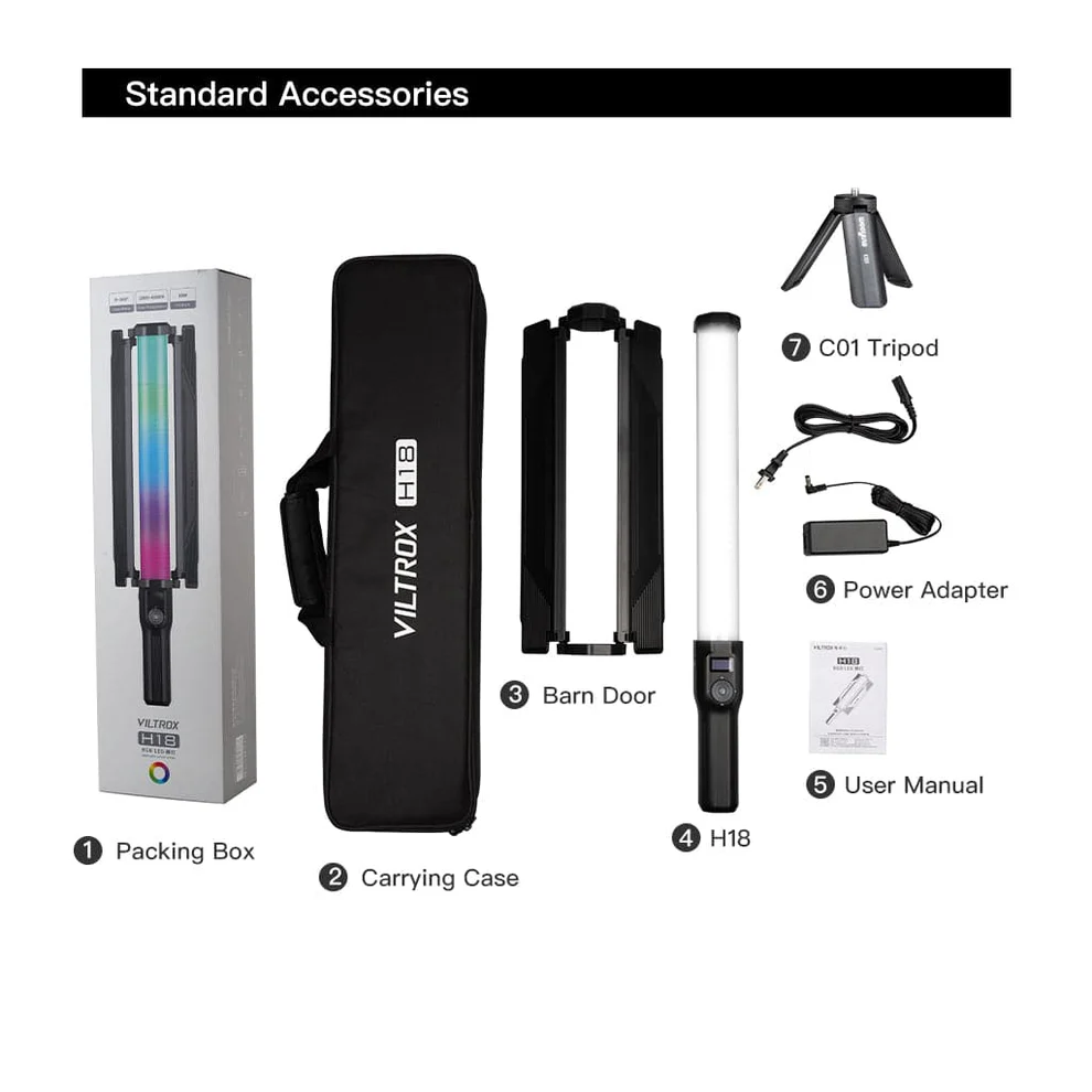 Viltrox H18 18W Double-sided RGB LED Tube Light - Image 8