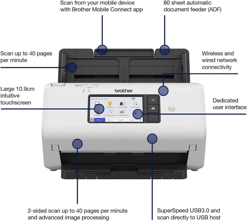 Brother ADS-4700W Professional Desktop Document Scanner - Image 3
