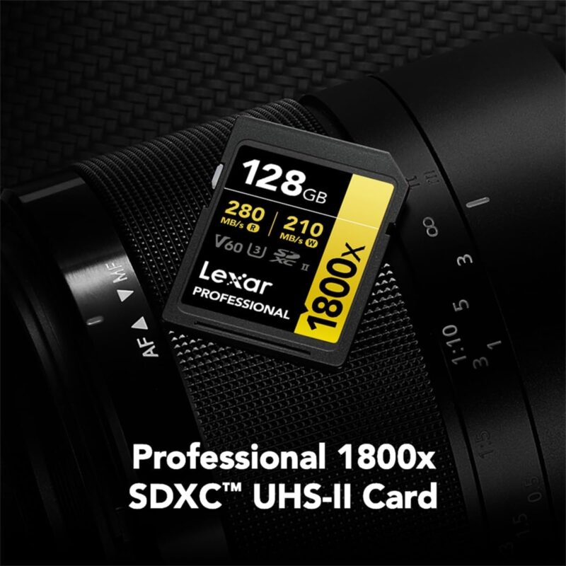 Lexar 128GB Professional 1800x UHS-II SDXC Memory Card-Gold Series, 280mb/s - Image 4