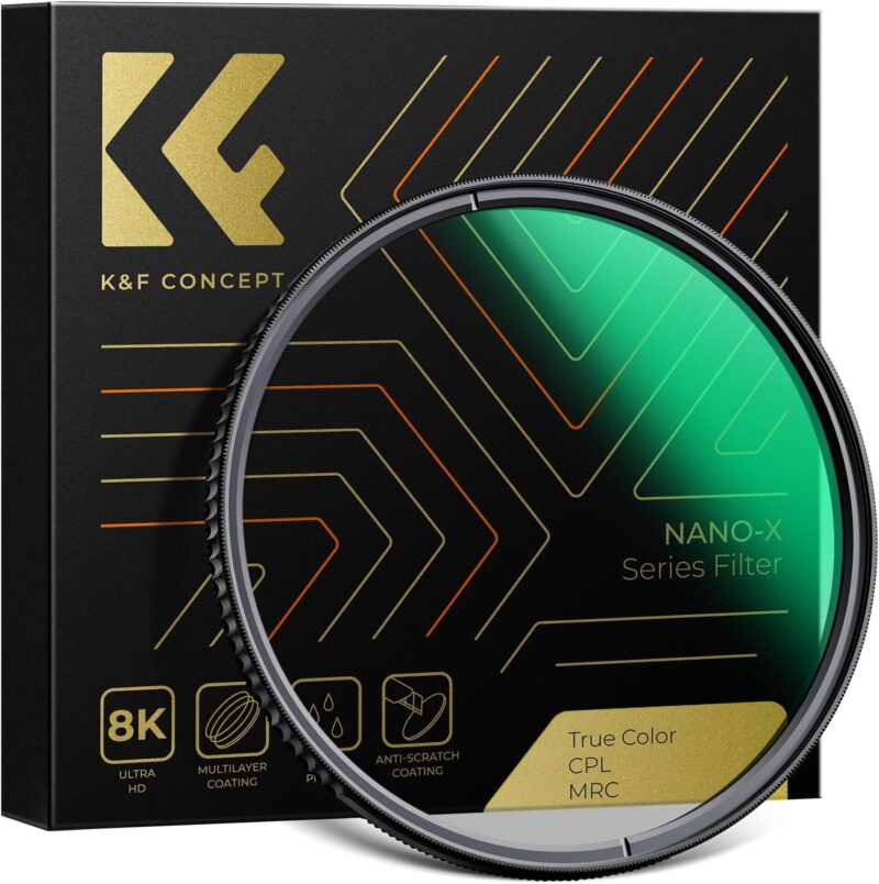 K&F Concept 72mm True Color Circular Polarizing Filter for Camera Lens with 28 Multi-Coated (Nano-X Series)