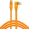 Tether Tools TetherPro USB-C to USB-C Right Angle Cable, Orange,15 feet (4.6 m)