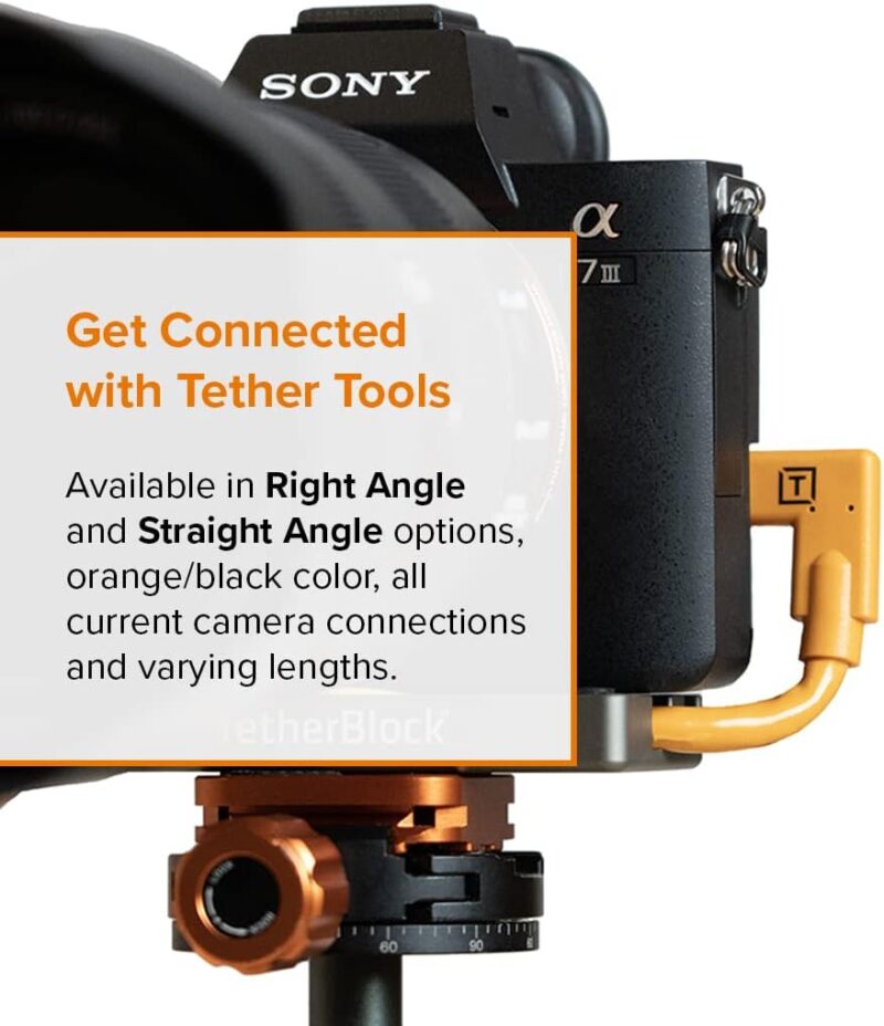 Tether Tools TetherPro USB-C to USB-C Right Angle Cable, Orange,15 feet (4.6 m) - Image 4