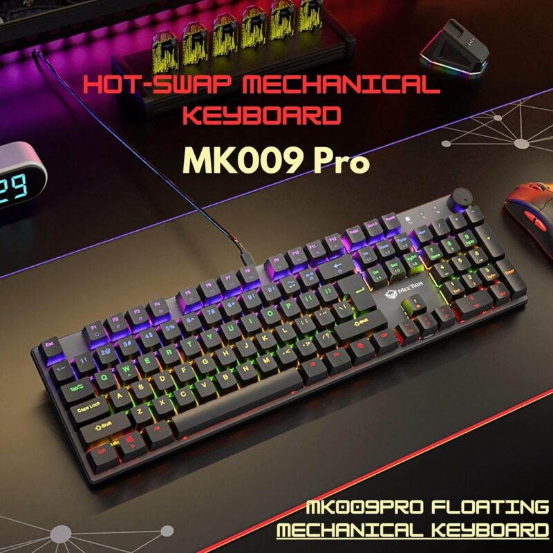 MEETION MK009Pro Anti-Ghosting ABS Keycaps HighQuality-Metal Mechanical Gaming Keyboard - Image 2