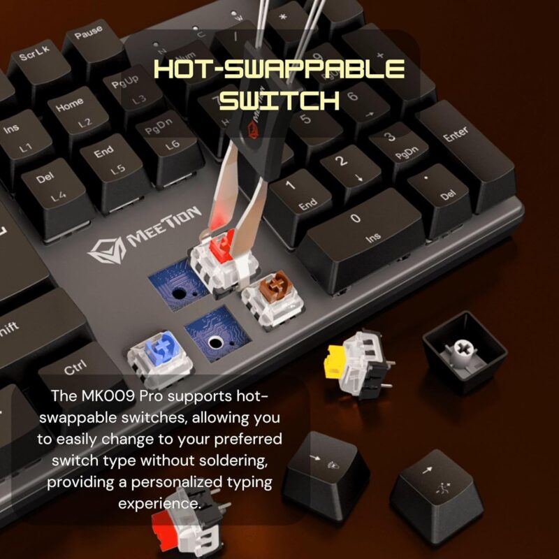 MEETION MK009Pro Anti-Ghosting ABS Keycaps HighQuality-Metal Mechanical Gaming Keyboard - Image 3
