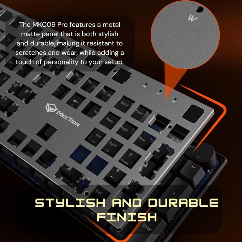 MEETION MK009Pro Anti-Ghosting ABS Keycaps HighQuality-Metal Mechanical Gaming Keyboard - Image 9