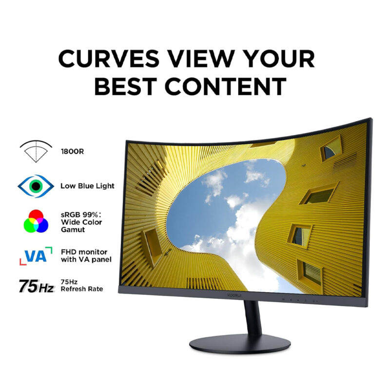 KOORUI 27-Inch Curved Gaming  Tilt Adjustment FHD Monitor - Image 3