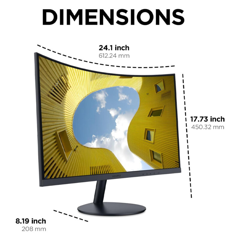 KOORUI 27-Inch Curved Gaming  Tilt Adjustment FHD Monitor - Image 4