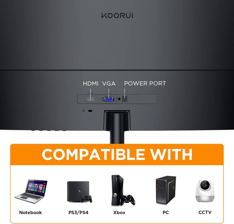 KOORUI 27-Inch Curved Gaming  Tilt Adjustment FHD Monitor - Image 8