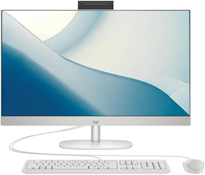 HP All-In-One Desktop 23.8" FHD IPS Display, i5-1335U, 8GB RAM, 512GB SSD, FreeDOS, White