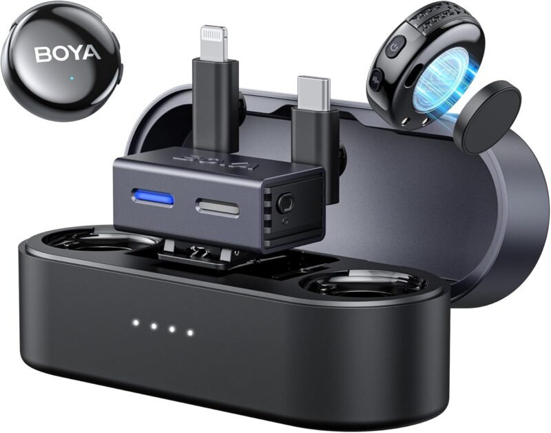 BOYA BOYALINK3-01 Wireless Lavalier Microphone for iPhone, Android & DSLR Camera