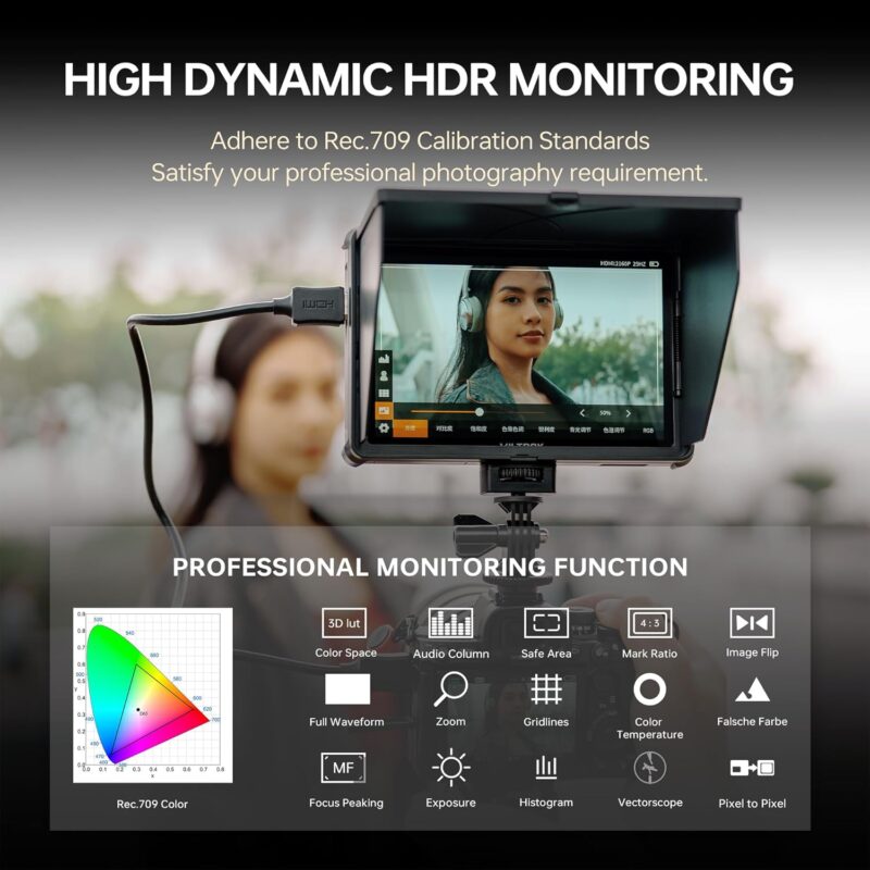Viltrox DC-L1 7" HDMI On-Camera Touchscreen Monitor - Image 7