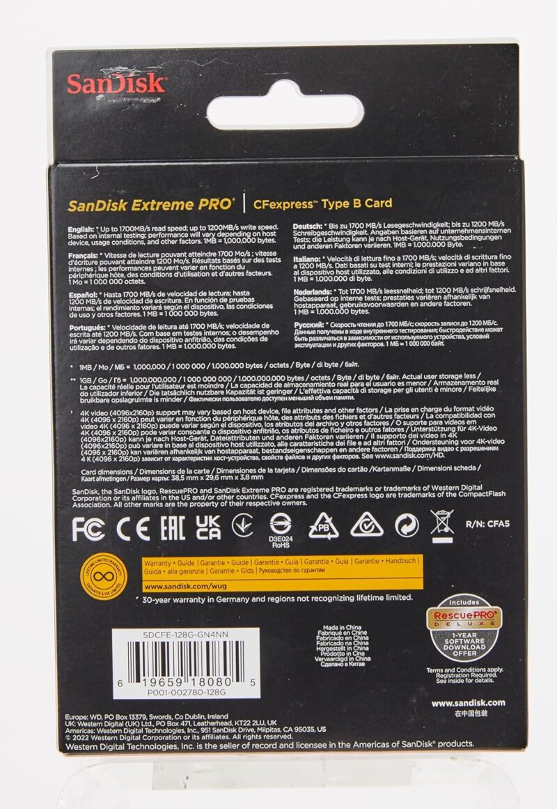 SanDisk 128GB Extreme PRO CFexpress Type B Memory Card - Image 3