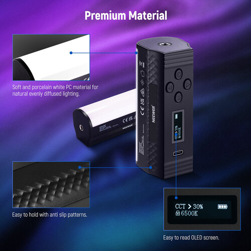 Neewer TL96 RGB Magnetic Handheld Light Stick (4.3", 2-Light Kit) - Image 10