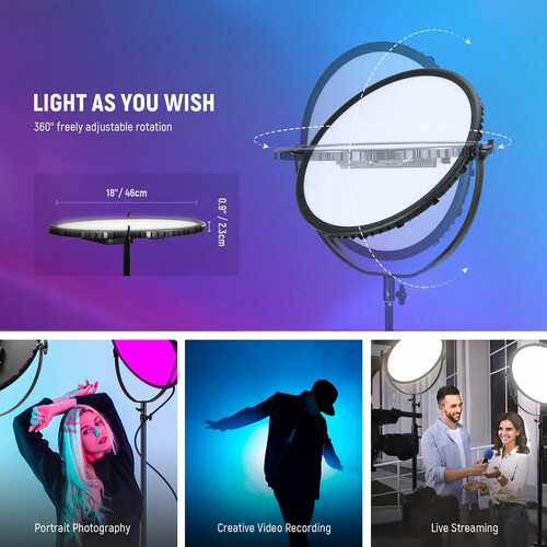 Neewer GR18C RGB Round LED Light Panel (18") - Image 3