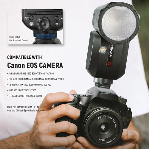 Neewer Z2-C TTL Round Head Flash Speedlite for Canon - Image 3