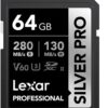 Lexar SILVER PRO SD Card 64GB, UHS-II SD Memory Card Up to 280MB/s Read, 130MB/s Write