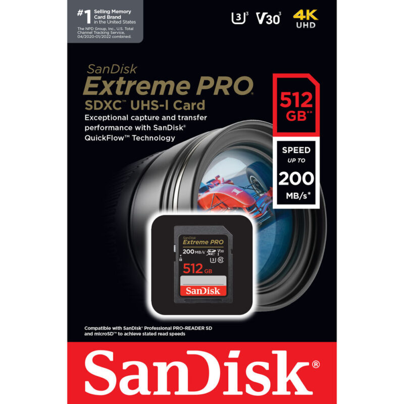 SanDisk 512GB Extreme PRO UHS-I SDXC Memory Card - Image 3