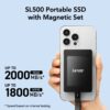 Lexar SL500 Portable SSD with Magnetic Set Up to 2000MB/s read & 1800MB/s write Capacity - 1TB