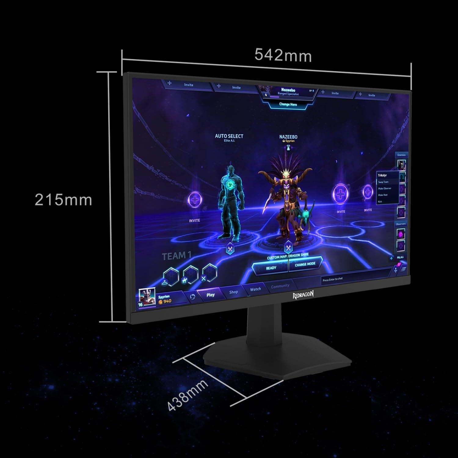 REDRAGON MIRROR GM24X5IPS 24'' FHD OPAL-L III GAMING LED MONITOR 200HZ - Image 4