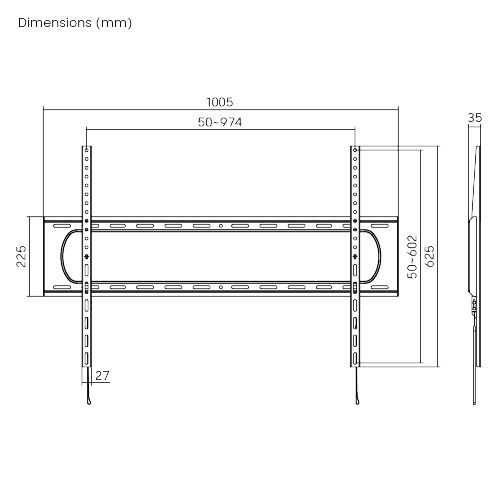 LP73-69F Heavy Duty Fixed Type TV Wall Mount Bracket for 60"-120" - Image 2