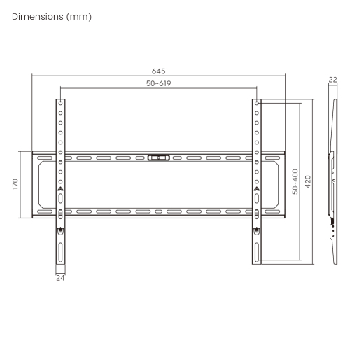 KL37-46F Fixed Tv Wall Mount Bracket for 37-75'' TVs - Image 3