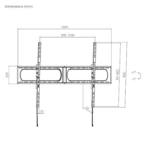 LP73-812T Heavy Duty Tilt Type TV Wall Mount Bracket for 37"-140" - Image 4