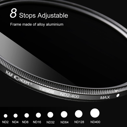 K&F Concept Variable Fader ND Filter (77mm, 1 to 9 Stops) - Image 2