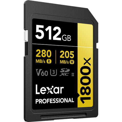 Lexar 512GB Professional 1800x UHS-II SDXC Memory Card-V60, GOLD Series - Image 3