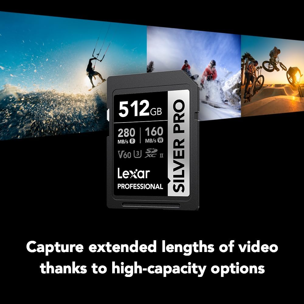 Lexar 512GB Professional SILVER PRO SDXC™ UHS-II Card - Image 3