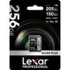 Lexar 256GB Professional SILVER PLUS UHS-I SDXC Memory Card-LSDSIPL256G-BNNNU