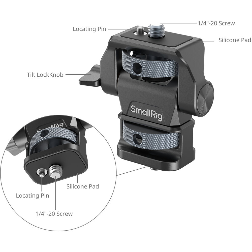 SmallRig 4886 Swivel and Tilt Adjustable Monitor Support with 1/4"-20 Screws - Image 2