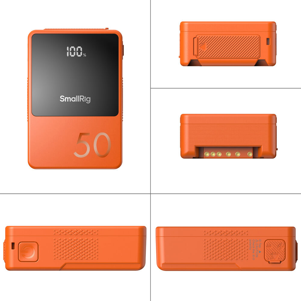 SmallRig VB50 Mini V-Mount Battery (50Wh, Orange) - Image 2