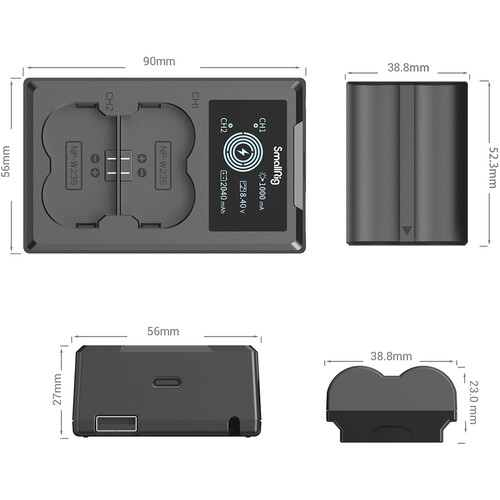 SmallRig NP-W235 Kit with 2 Batteries and 2-Bay USB Charger - Image 4