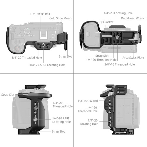 SmallRig HawkLock Quick Release Camera Cage for Canon EOS R6 V - Image 4