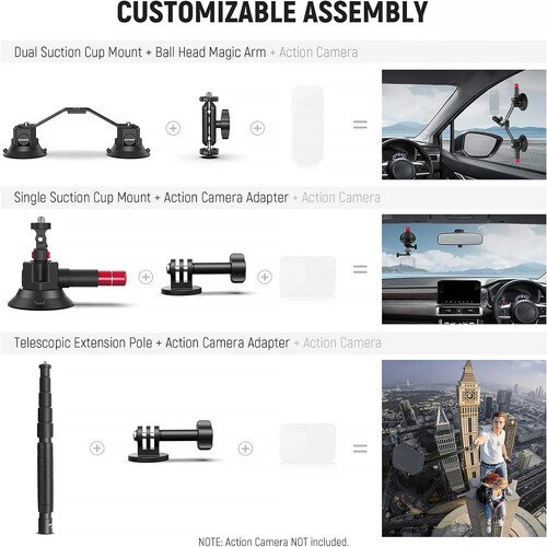 Neewer 3-in-1 Suction Cup Car Mount for Cameras - Image 4