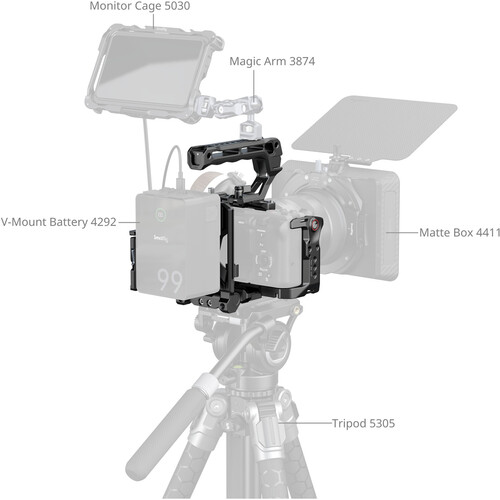 SmallRig Camera Cage Kit with V-Lock Battery Plate and Top Handle for Sony FX30/FX3 - Image 4