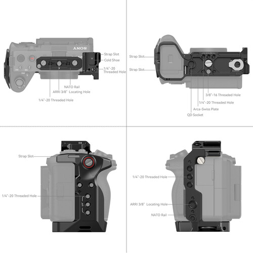 SmallRig Camera Cage Kit with V-Lock Battery Plate and Top Handle for Sony FX30/FX3 - Image 3