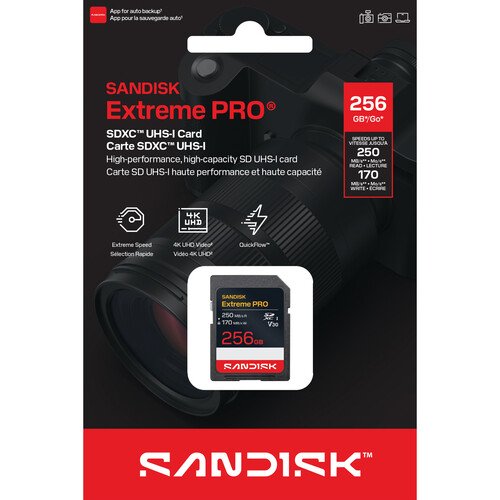 SanDisk 256GB Extreme PRO UHS-I SDXC Memory Card - Image 2