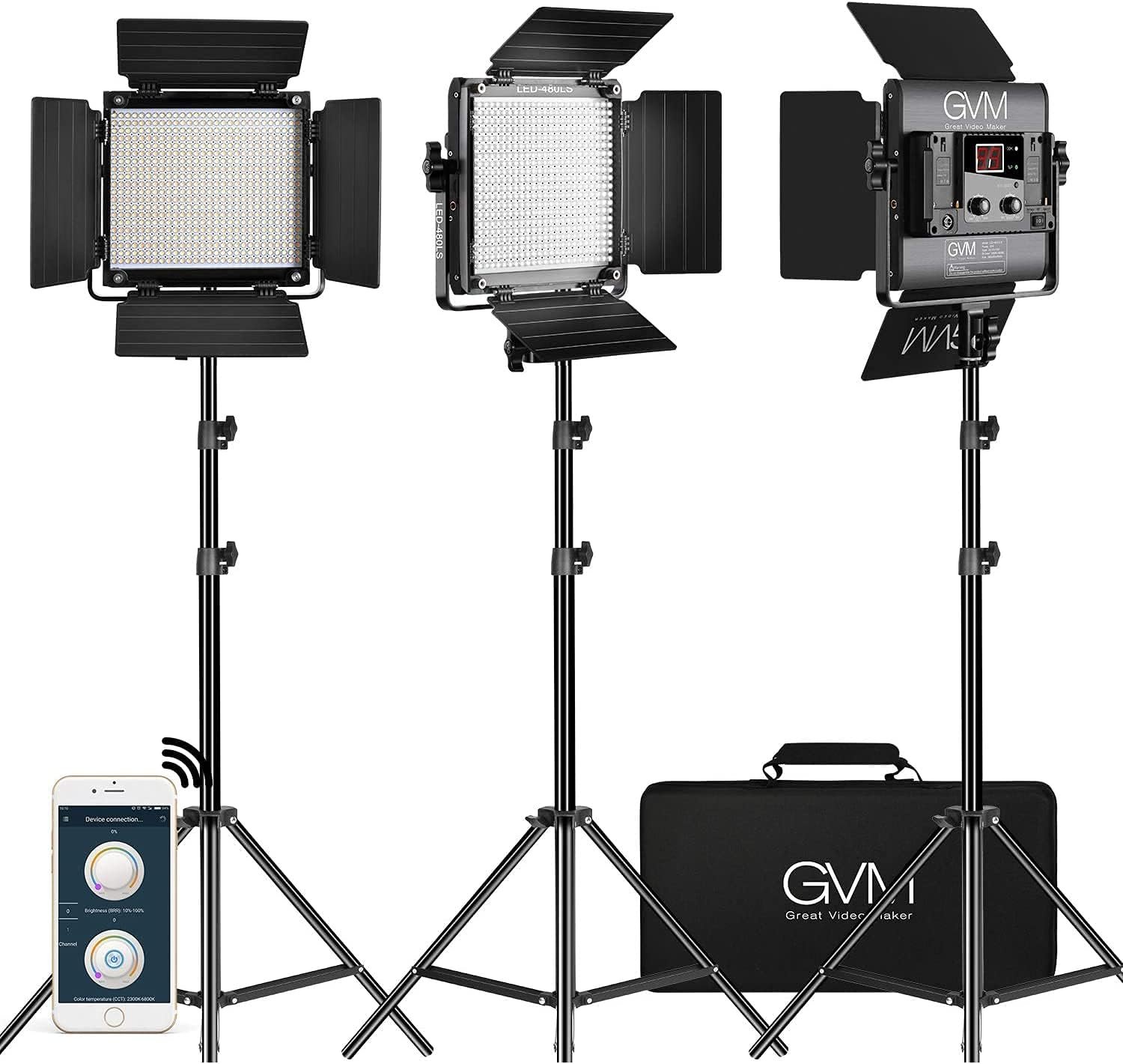 GVM LED-480LS-B3L CRI97/TLCI97 ED Lighting Kits with App Control